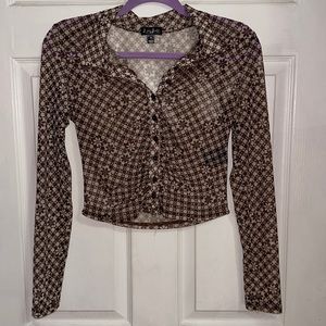 Long sleeve see-through top